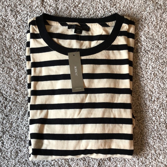 J. Crew Puff Sleeve Tee Ivory/Black - Picture 5 of 5